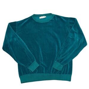 💎 Adolfo Teal Velour Soft Vintage Pullover Sweater ✨ Size L